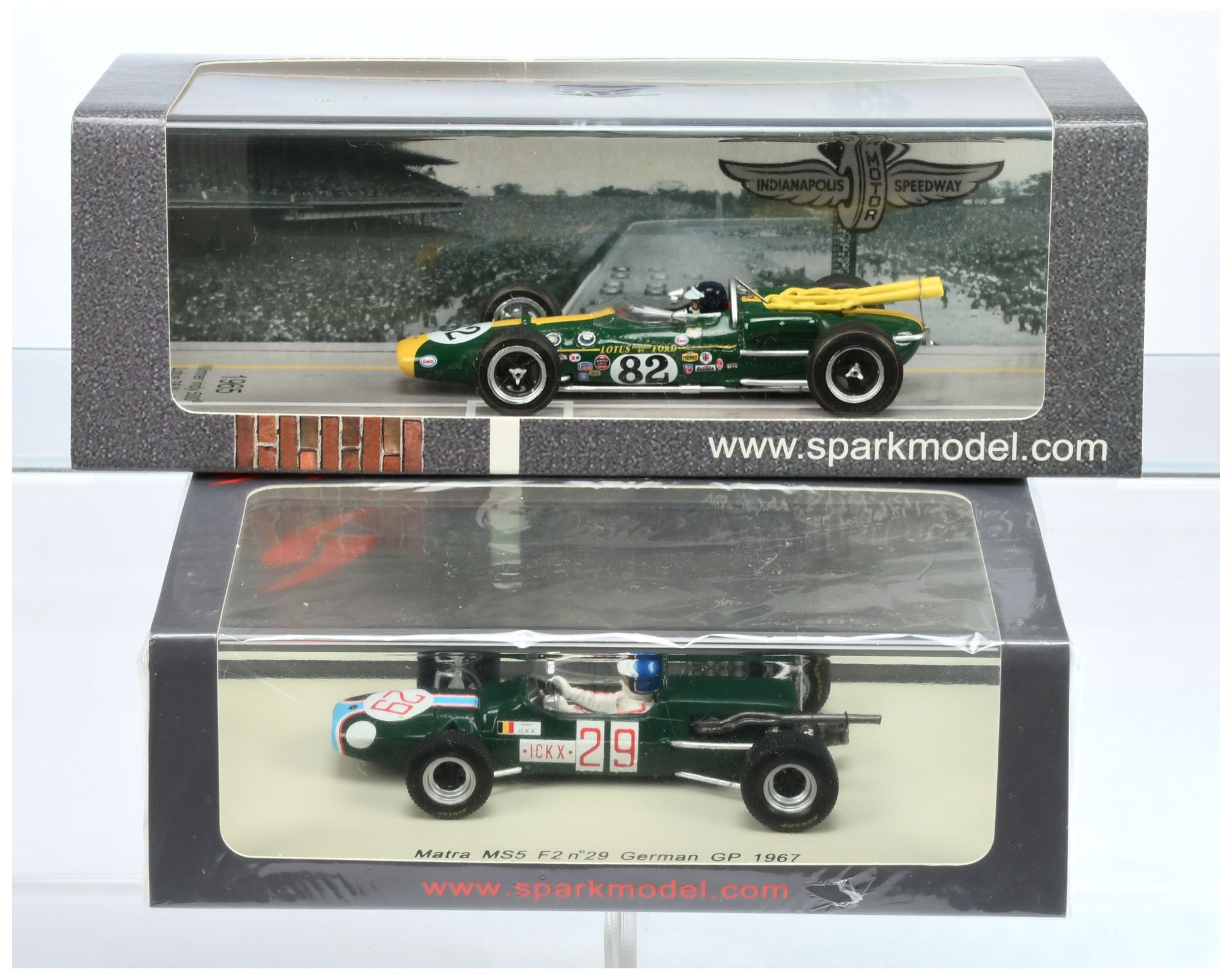 Spark Model (1/43rd) A Pair "Jim Clark" - (1) S1596 Matra SM5 F2 "German" 1967  and (2) 43IN65 - ...