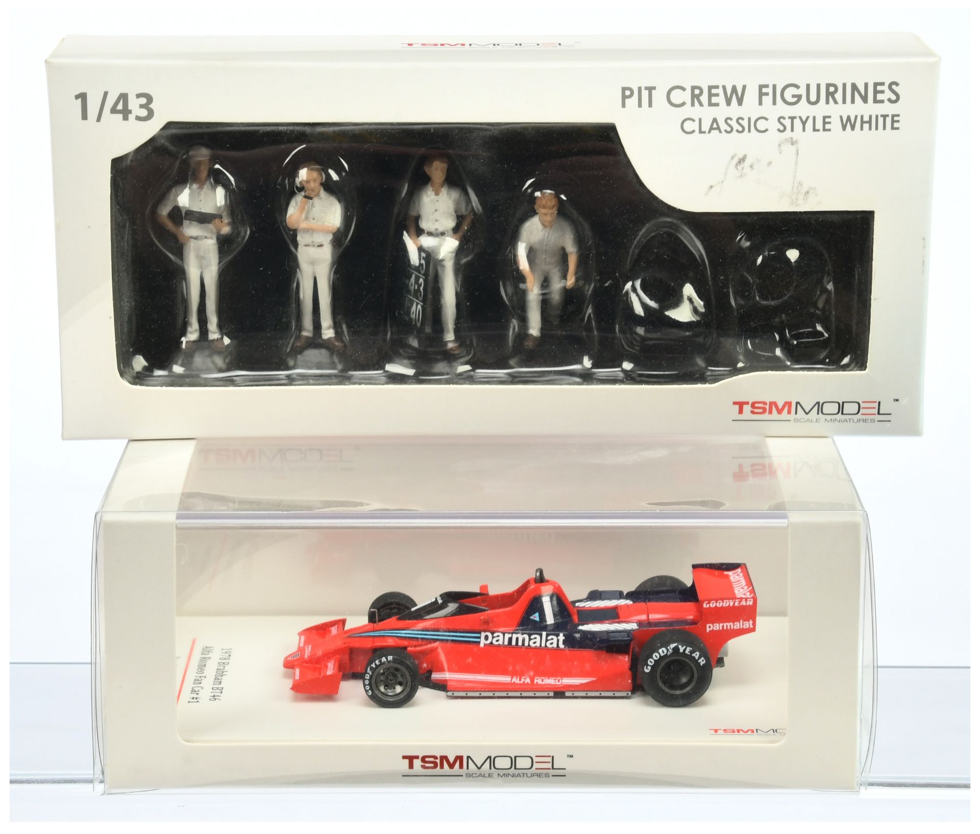 TSM Miniatures (1/43rd) A Pair (1) 144303  Brabham T46 Alfa "Swedish"  GP 1978 and 12AC11 Pit Crew