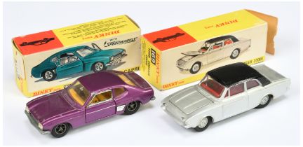 Dinky Toys 165 Ford Capri - Metallic purple, yellow interior, cast hubs and (2) 169 Ford Corsair ...