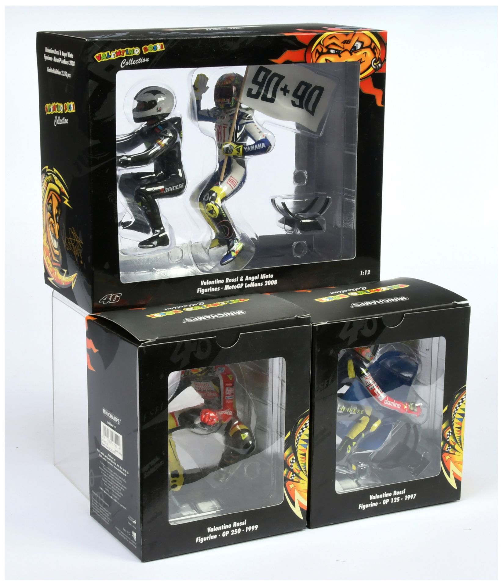 Minichamps (1/12th) - "Valentino Rossi" Figures Group Of 3 - (1) 312 990146 GP 250 1997, (2) 312 ...