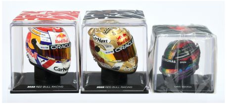 1/4th Scale "Max Verstappen" Helmets A Pair (1) "Dutch" 2022 and (2) "World Champion" 2022 Plus S...