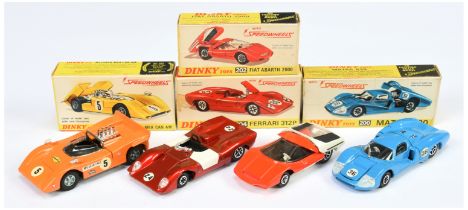 Dinky Toys Group To Include - (1) 200 Matra 630 - Blue, (2) 202 Fiat Abarth 2000 - Fluorescent, w...