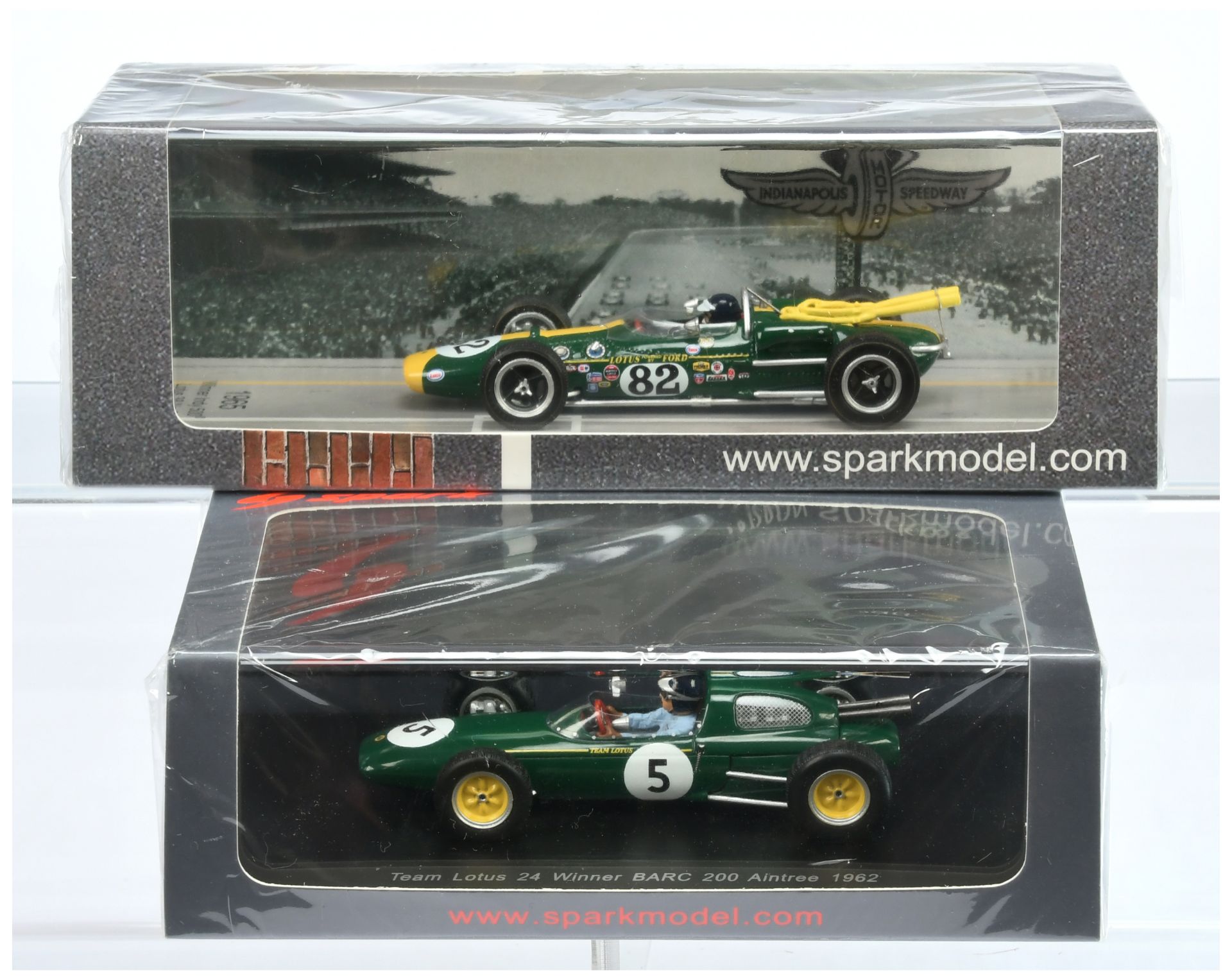 Spark Model (1/43rd) A Pair "Jim Clark" - (1) S2137 - "Team Lotus" 1962 "BARC 200" and (2) 43IN65...