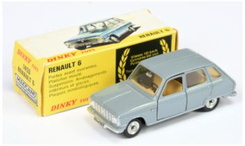 Spanish Dinky Toys 1453 Renault 6 Saloon - Grey body, beige interior, silver trim and concave hubs