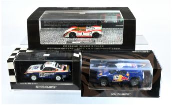 Minichamps (1/43rd) Group of 3 Racing & Rally Cars - (1) 400866285 Porsche 959 "Paris-Dakar", (2)...