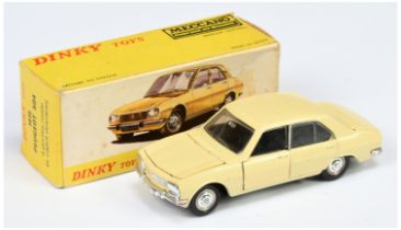 Spanish Dinky Toys 1415 Peugeot 504 Saloon - Cream body, black interior, chrome trim and hubs