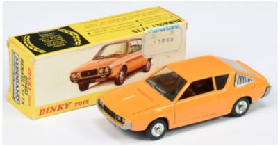 Spanish Dinky Toys 011451 Renault 17TS - Orange body, brown interior, silver and chrome trim, con...