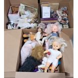 Large collection of vinyl, cloth and bisque dolls