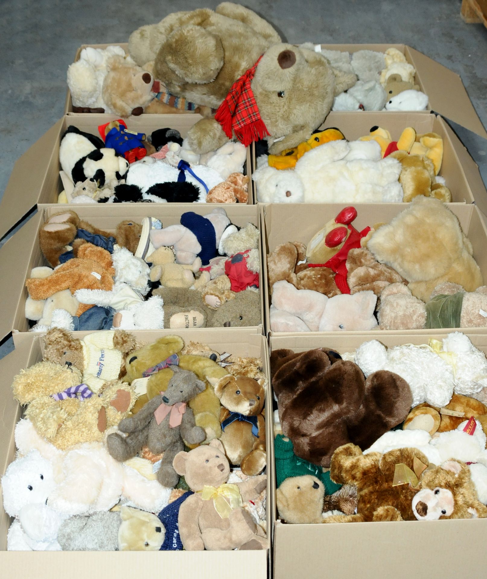 Large quantity of plush teddy bears