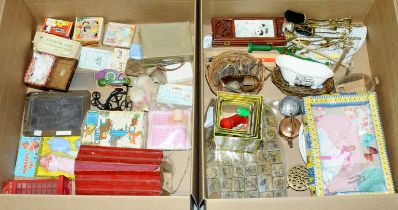 Assortment of antique and vintage novelties and toys, juvenalia