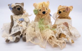 Bradgate Bears set of three miniature teddy bears