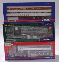 Corgi a boxed trio of 1/50 scale tankers/trailers to include CC13712, CC12008 and CC19903. Condit...