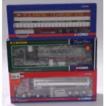 Corgi a boxed trio of 1/50 scale tankers/trailers to include CC13712, CC12008 and CC19903. Condit...