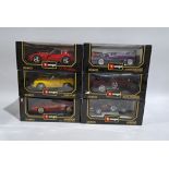 Bburago 1:18 scale, a boxed group of cars