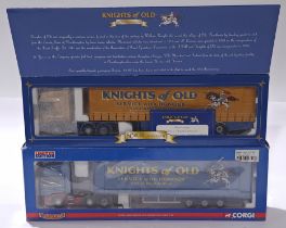 Corgi “Knights Of Old” a boxed 1/50 scale pair to include CC13706 and CC12911. Conditions general...