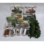 Italeri & Tamiya Military related Model Kits, unmade, boxed, with scenery & figures