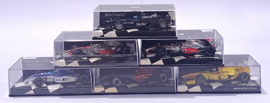 Minichamps a boxed F1 car group (see photo). Conditions are generally Excellent in Good Plus cases.