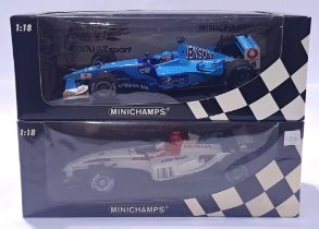 Minichamps 1/18 scale pair to include Benetton Renault Sport B201 "J.Button" and B-A-R Honda 006 ...