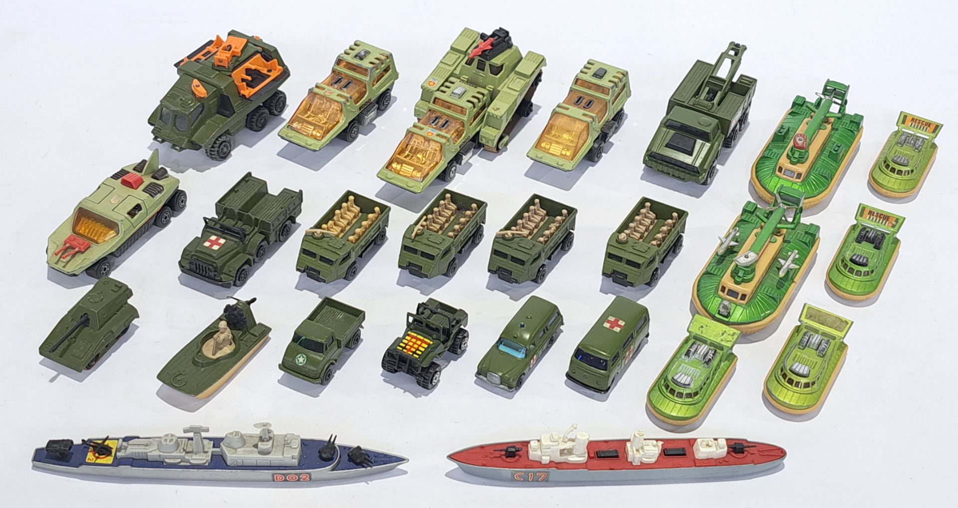 Matchbox, an unboxed military related vehicle group