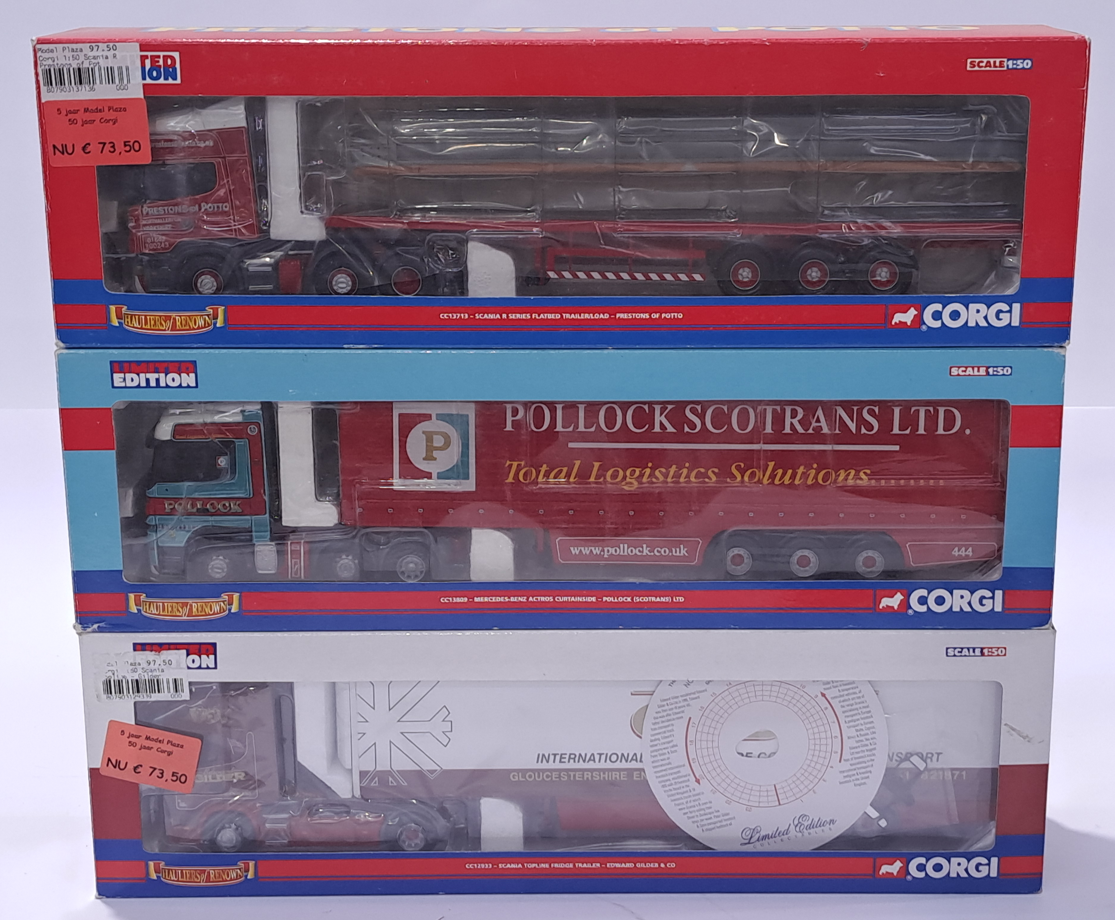 Corgi a boxed trio of 1/50 scale trucks to include CC13713, CC13809 and CC12933. Conditions gener...