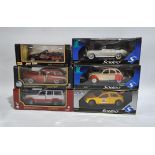 Solido, Maisto & similar, a boxed group of cars