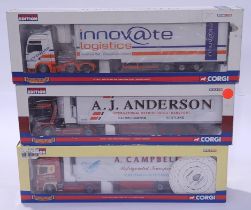 Corgi a boxed trio of 1/50 scale trucks to include CC13414, CC12934 and CC12920. Conditions gener...