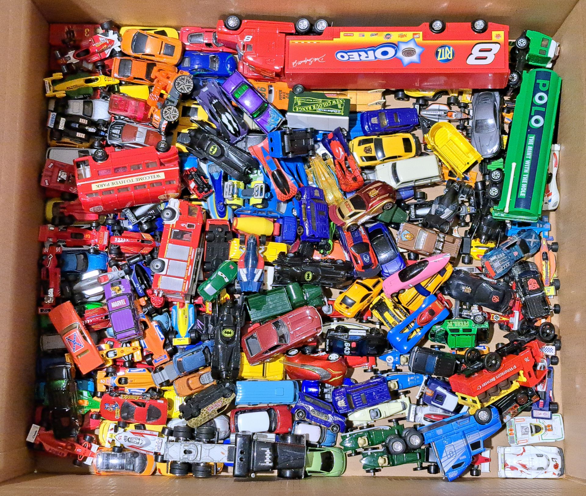 Mattel, Hasbro, ERTL, Real Toy & similar, a large quantity of unboxed vehicles