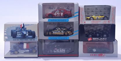 Minichamps and Brumm a mixed boxed racing group. Conditions generally appear Excellent Plus in ge...