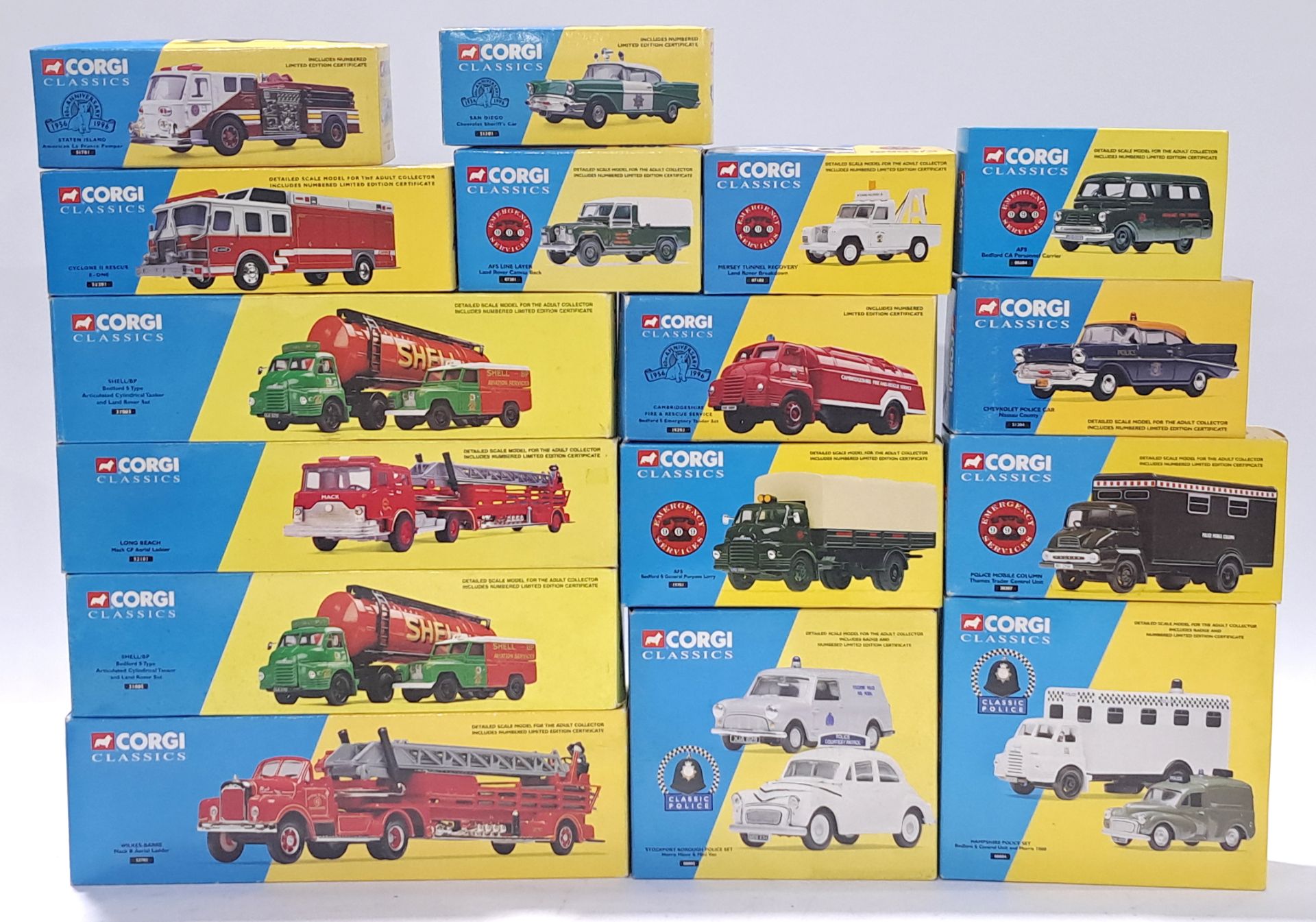 Corgi Classics a mixed boxed group of Commercial/Emergency Vehicles. Conditions generally appear ...