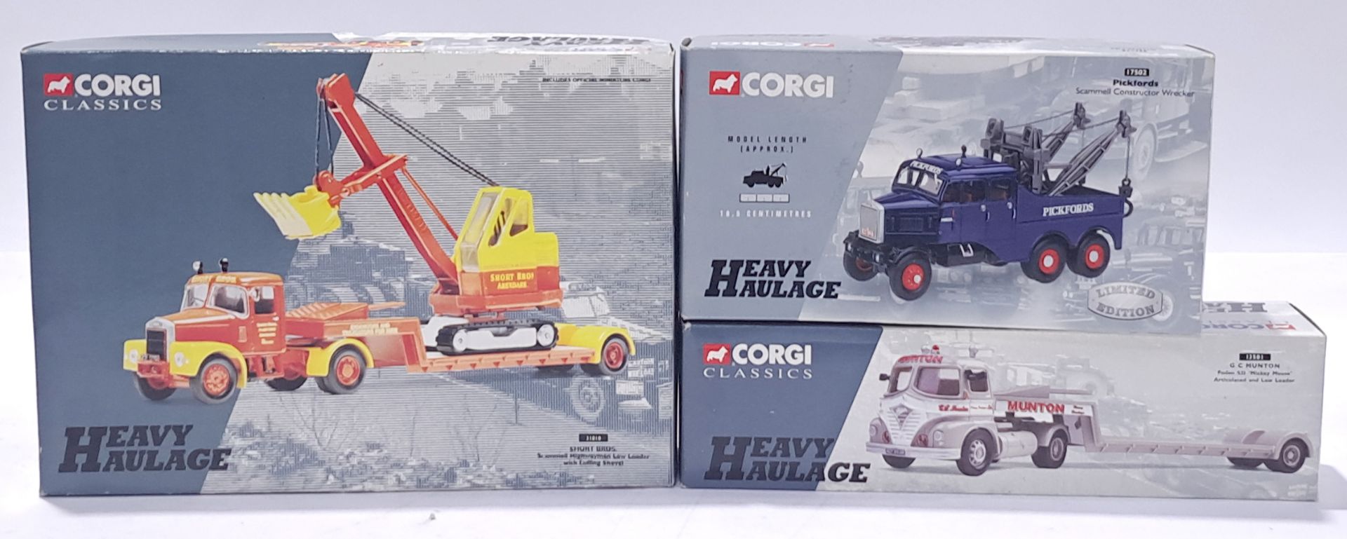 Corgi a mixed trio of Heavy Haulage. Conditions generally appear Excellent in generally Good boxes.