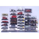 Matchbox, City and similar a mixed group of Perspex boxed cars. Also included is 3 Display cases....