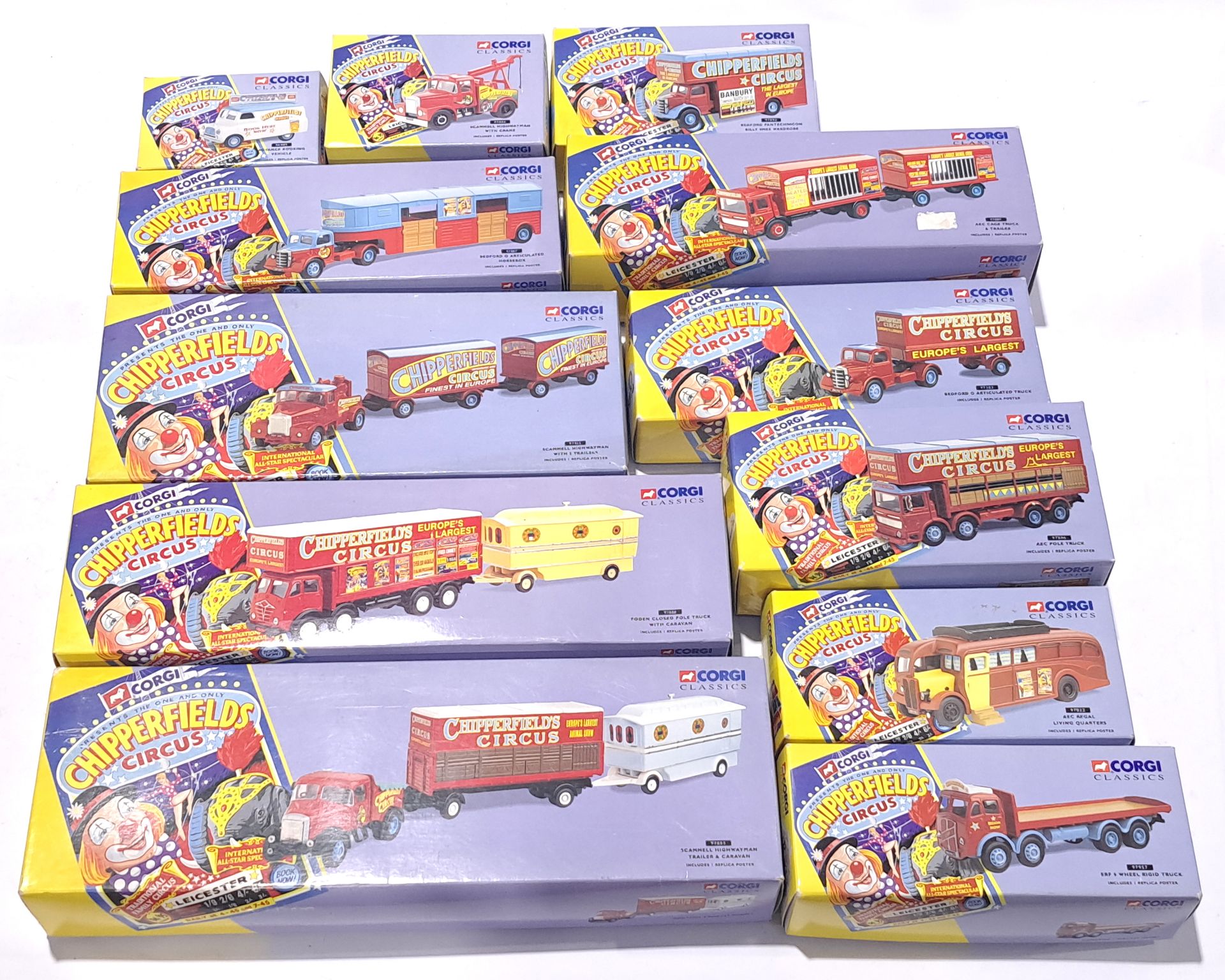 Corgi Classics 'Chipperfield Circus' set of 12 boxed group. Conditions generally appear Excellent...