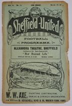 Sheffield United V Middlesbrough 1911 Pre-War (1st World War) Football Programme