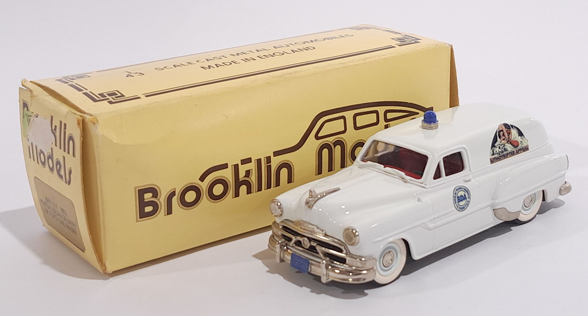 Brooklin Models No.BRK31X Pontiac Sedan Delivery Van "JM Toys Fund Raiser" - white body, blue roo...
