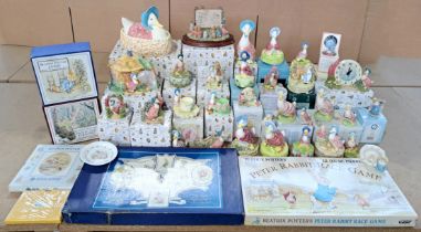 John Beswick, Schmid, Border Fine Arts & similar, a large boxed and unboxed Beatrix Potter orname...