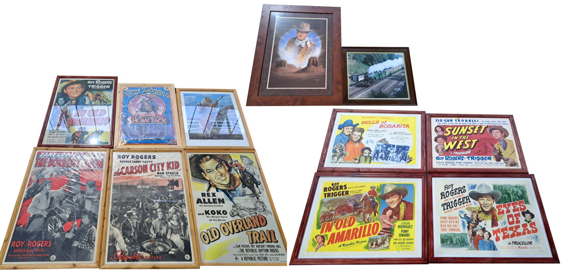 Roy Rogers, Rex Allen, John Wayne & other framed movie posters and pictures