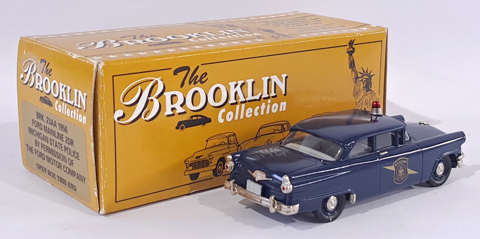 Brooklin Models No.BRK23AA 1956 Ford Mainline "Michigan State Police" Car - blue body, red roof l... - Image 2 of 2