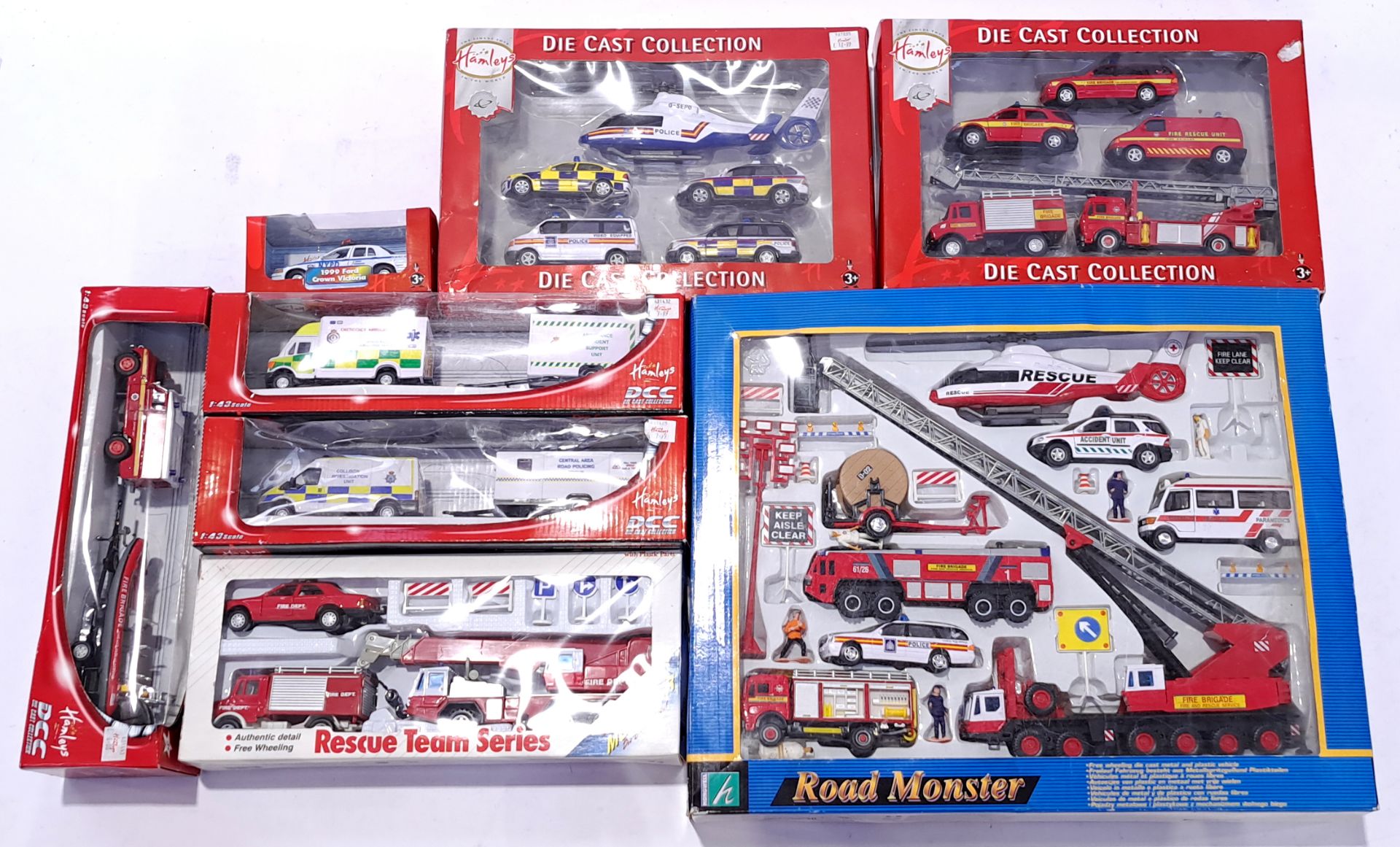 Hamleys and similar a mixed group of Emergency Service sets. Conditions generally appear Mint in ...