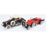 Franklin Mint 1/24th scale pair (1) B11TF74 1925 Hispano Suiza H6B Kellner, (2) B11RJ58 1928 Stut...