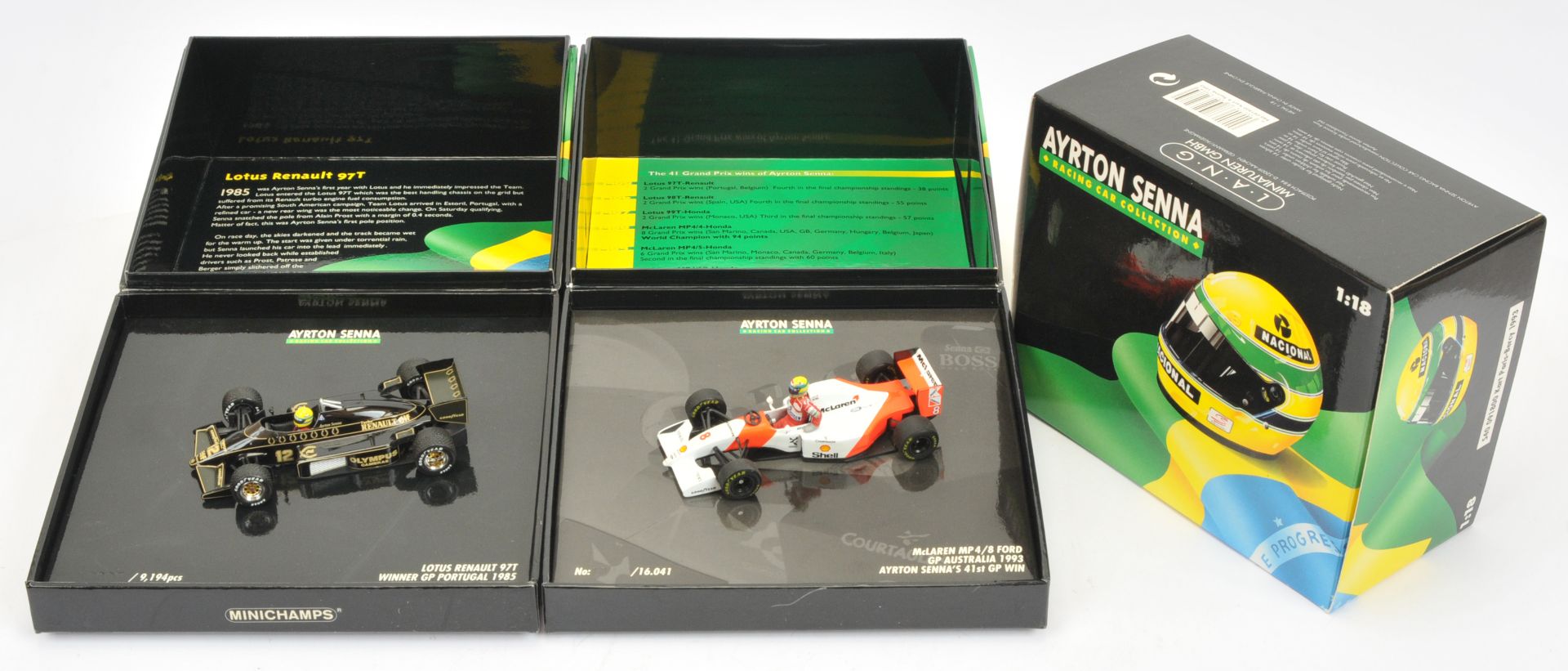 Ayrton Senna Racing Car Collection group (1) 1/43rd McLaren MP4/8 Ford G.P. Australia 1993 with f...