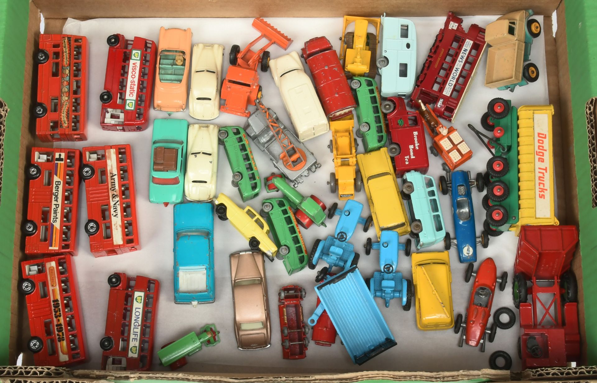 Matchbox unboxed Regular Wheels group to include various commercial vehicles, coaches, Lomas Ambu...