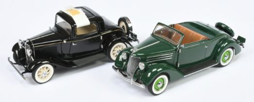 Franklin Mint 1/24th scale pair (1) B11TQ11 1932 Ford Deuce Coupe, (2) B11XA09 1936 Ford De Luxe ...