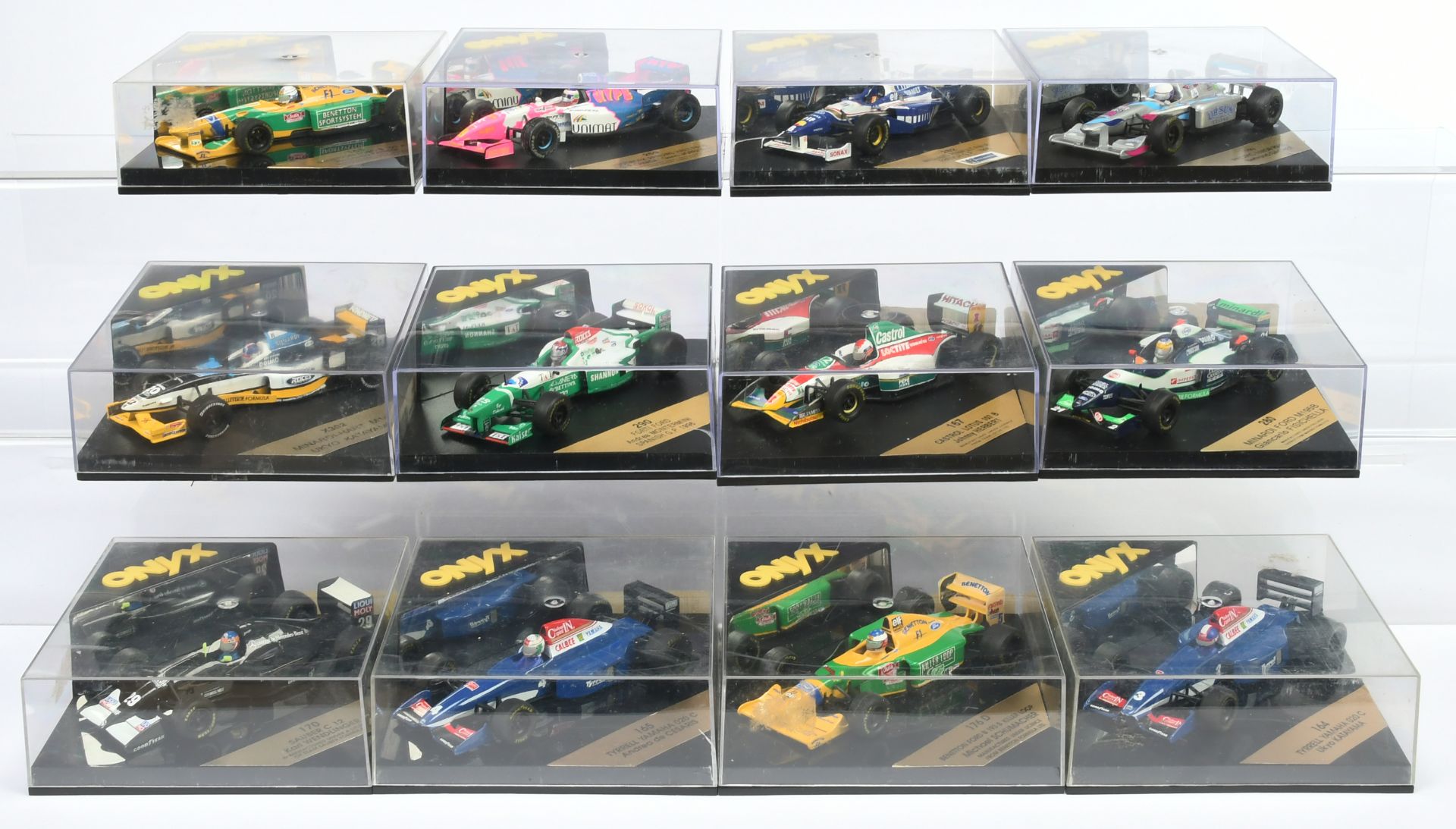 Onyx (1/43rd scale) group of Formula 1 Racing Cars to include 176D Benetton Ford - Michael Schuma...