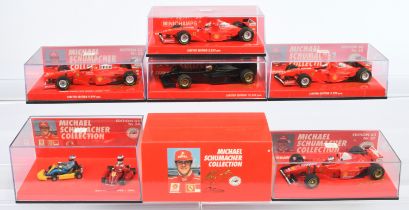 Minichamps 1/43rd scale Michael Schumacher racing group to include Ferrari F310B Magny Cours 1997...