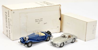 Franklin Mint 1/24th scale pair (1) 1935 B11XM23 Mercedes 500K (blue), (2) B11KC49 1954 Mercedes ...