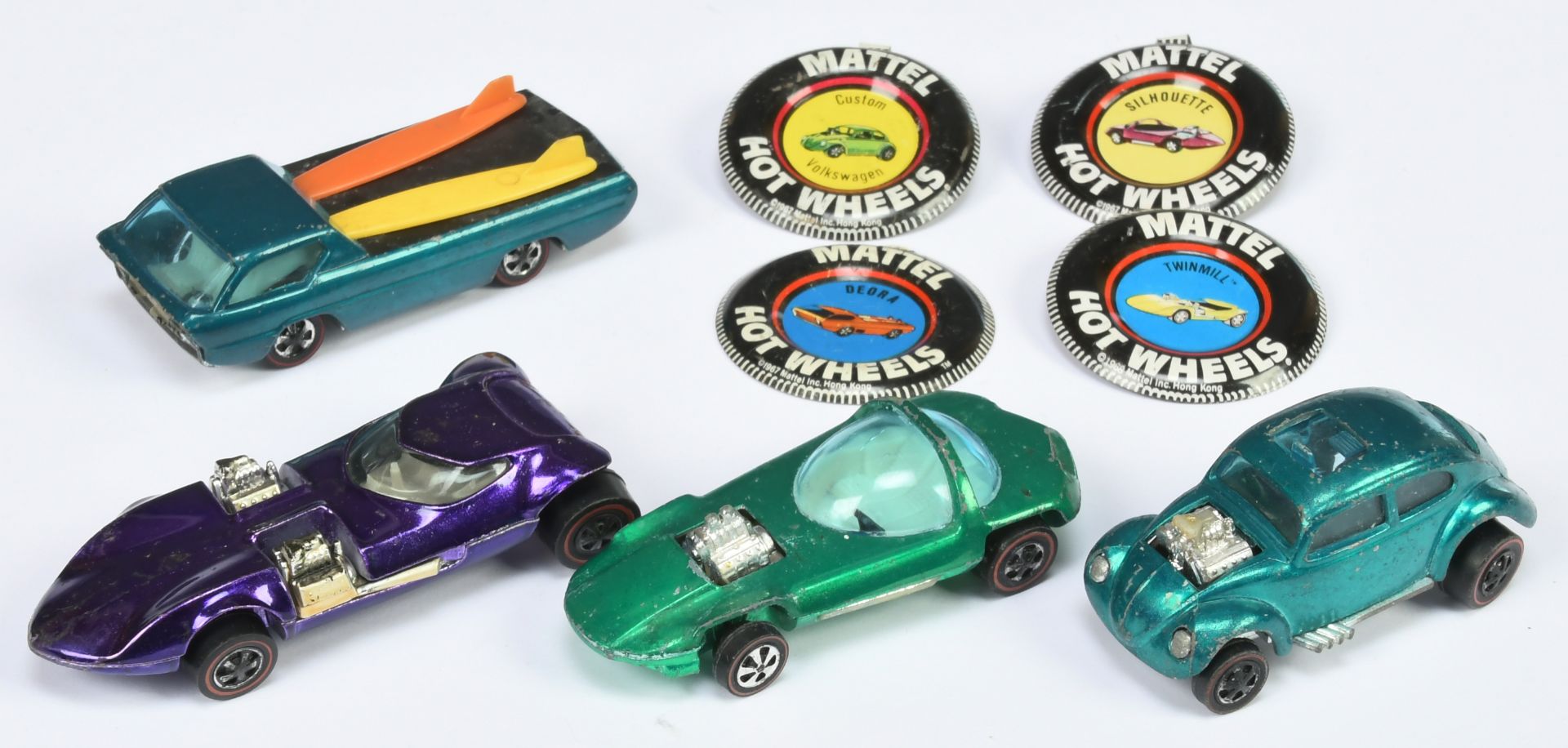Mattel Hot Wheels Redline unboxed group (1) Deora - blue with surfboards (2) Custom Volkswagen - ...