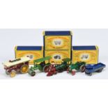 Matchbox Models of Yesteryear group to include Y1 Allchin Traction Engine - green, gold boiler do...
