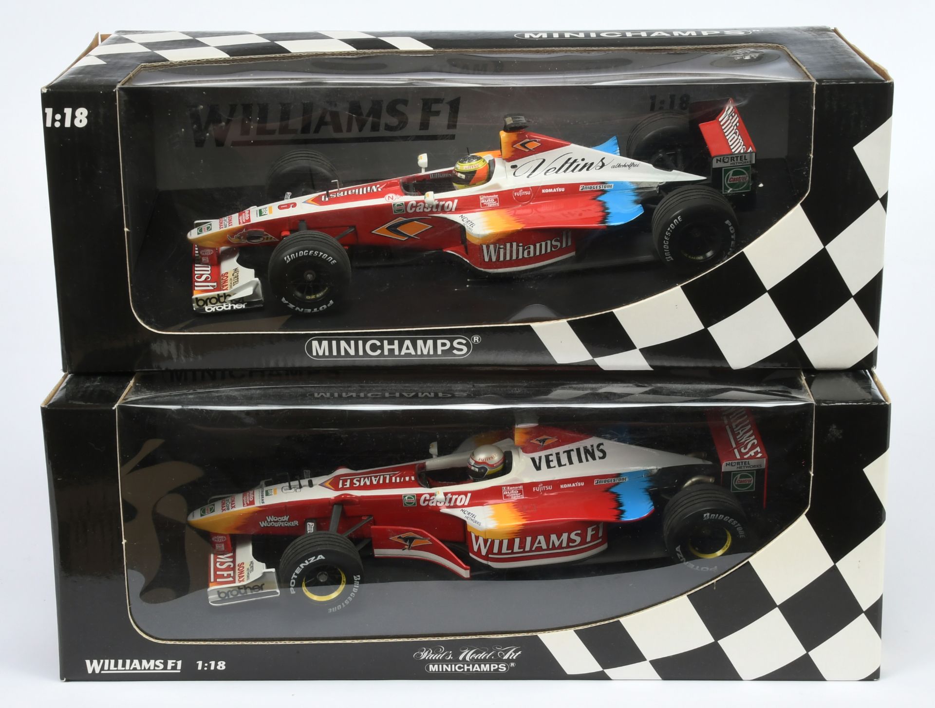 Minichamps 1/18 scale pair (1) 180990095 1st Edition Promotional Showcar 1999 - A. Zanardi (2) 18...