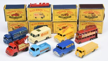 Matchbox Regular Wheel a group to include 42a Bedford CA Evening News Van; 25a Bedford CA Dunlop ...