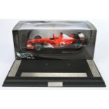 Hot Wheels 1/18th scale 54626 Ferrari M. Schumacher F 2002, also includes F 2002 World Champion M...